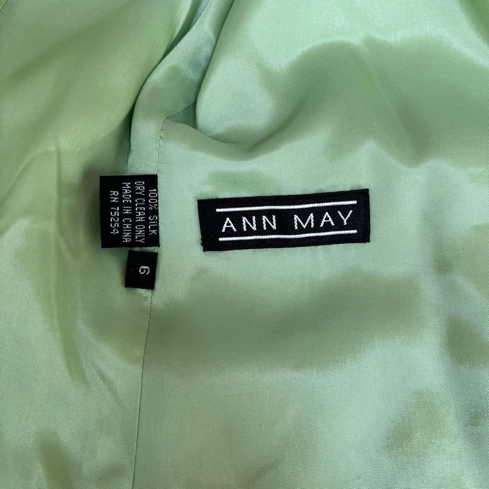 Ann May 100% woven silk green blazer jacket size 6 - Picture 6 of 9